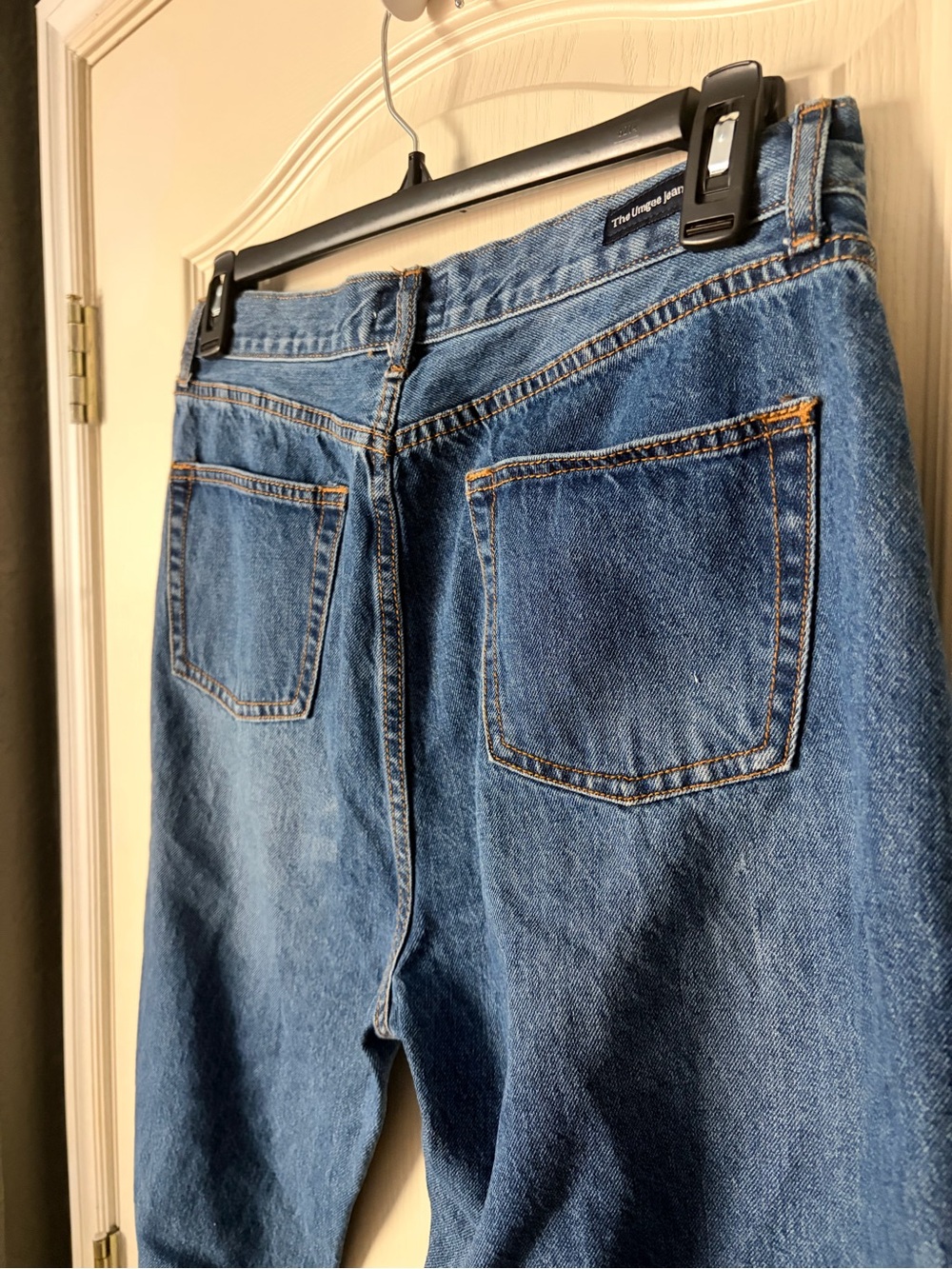 UMGEE High Waisted 5 Pocket Mom Fit Baggy Denim Jeans, Pintuck Leg, Size 32 - Picture 8 of 13